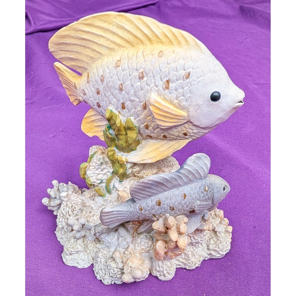 K's Collection Two Tropical Fish Resin Figurine Realistic Detailed 4"